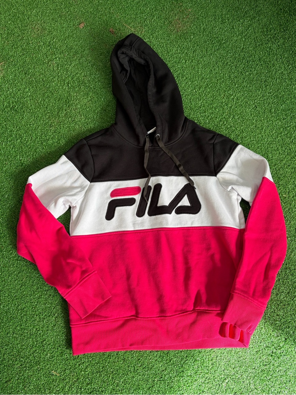 Fila Women’s Colorblock Hoodie - Black, White & Hot Pink